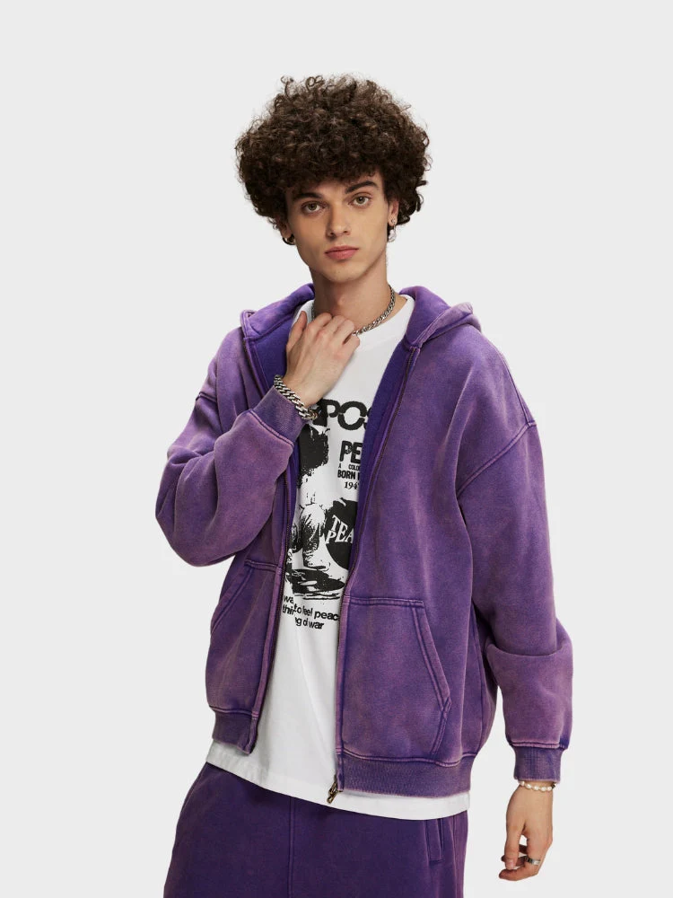 Decarba Washed Hoodie with Zipper - Image 22