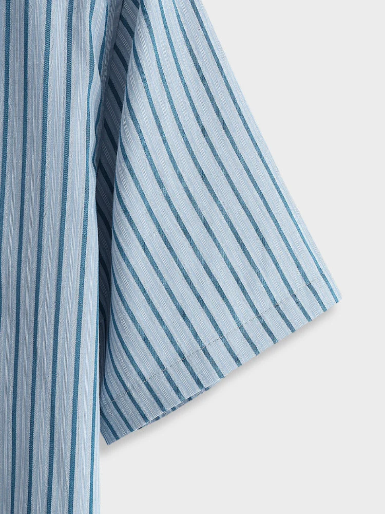 Light Blue Mykonos Collar Shirt - Image 3