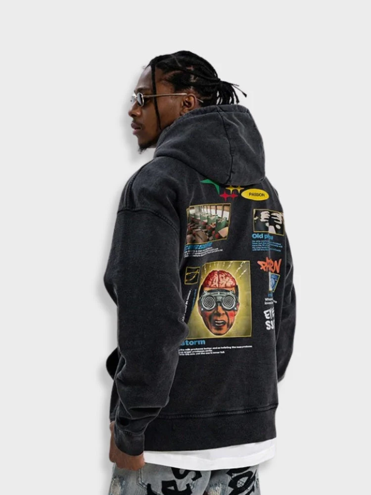 Vintage Clipped Washed Hoodie - Image 3